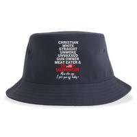 Trump Supporter Christian White Straight Unwoke Unvaxxed Sustainable Bucket Hat