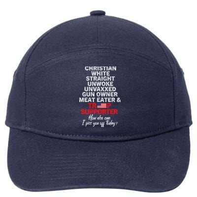 Trump Supporter Christian White Straight Unwoke Unvaxxed 7-Panel Snapback Hat