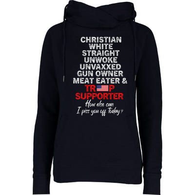 Trump Supporter Christian White Straight Unwoke Unvaxxed Womens Funnel Neck Pullover Hood