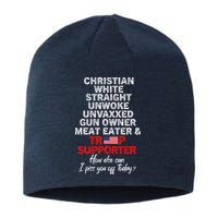 Trump Supporter Christian White Straight Unwoke Unvaxxed Sustainable Beanie