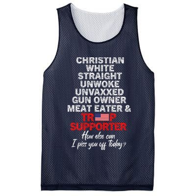 Trump Supporter Christian White Straight Unwoke Unvaxxed Mesh Reversible Basketball Jersey Tank
