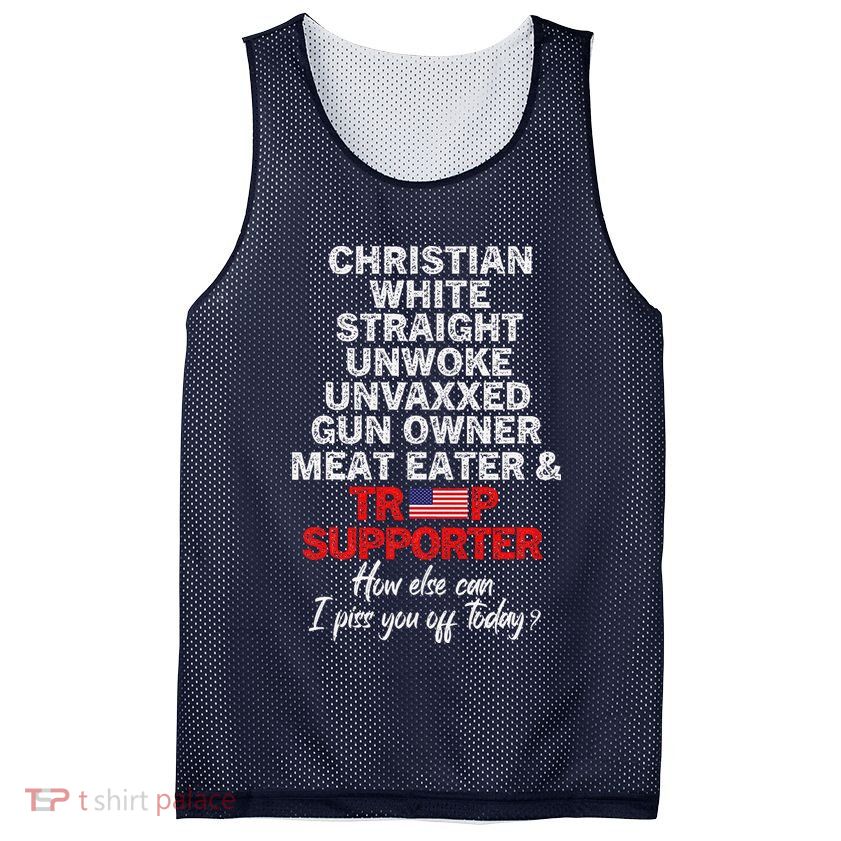Trump Supporter Christian White Straight Unwoke Unvaxxed Mesh Reversible Basketball Jersey Tank