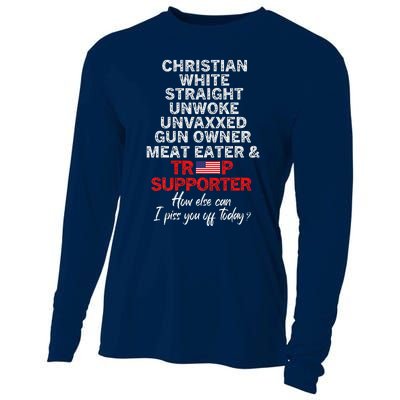 Trump Supporter Christian White Straight Unwoke Unvaxxed Cooling Performance Long Sleeve Crew