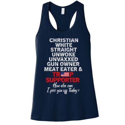 Trump Supporter Christian White Straight Unwoke Unvaxxed Womens Tank Top