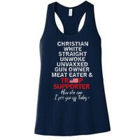 Trump Supporter Christian White Straight Unwoke Unvaxxed Women's Racerback Tank