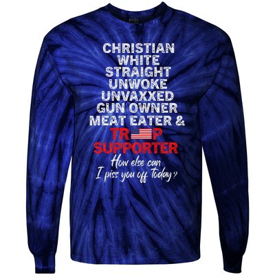 Trump Supporter Christian White Straight Unwoke Unvaxxed Tie-Dye Long Sleeve Shirt