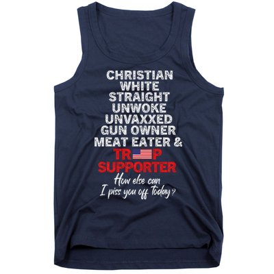 Trump Supporter Christian White Straight Unwoke Unvaxxed Tank Top