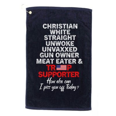 Trump Supporter Christian White Straight Unwoke Unvaxxed Golf Towel