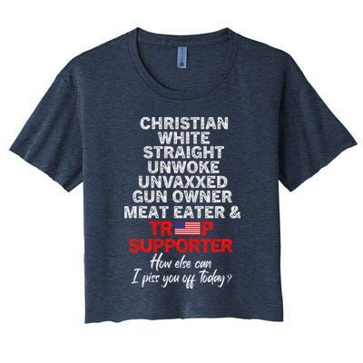 Trump Supporter Christian White Straight Unwoke Unvaxxed Crop Top