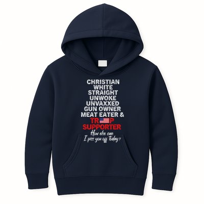 Trump Supporter Christian White Straight Unwoke Unvaxxed Kids Hoodie