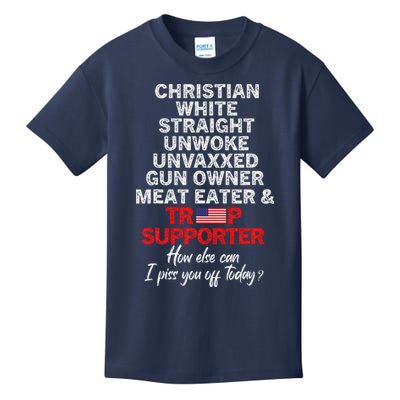 Trump Supporter Christian White Straight Unwoke Unvaxxed Kids T-Shirt
