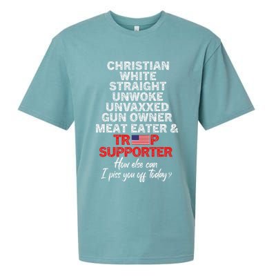Trump Supporter Christian White Straight Unwoke Unvaxxed Sueded Cloud Jersey T-Shirt