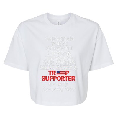 Trump Supporter Christian White Straight Unwoke Unvaxxed Bella+Canvas Jersey Crop Tee