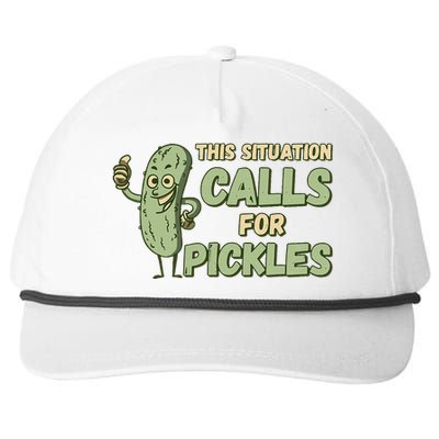 This Situation Calls For Pickles Funny Pickle Snapback Five-Panel Rope Hat