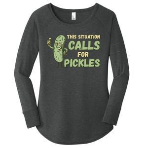 This Situation Calls For Pickles Funny Pickle Women's Perfect Tri Tunic Long Sleeve Shirt