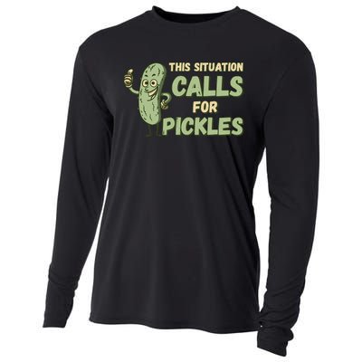 This Situation Calls For Pickles Funny Pickle Cooling Performance Long Sleeve Crew