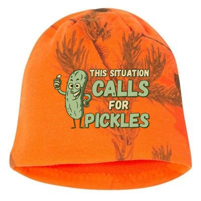 This Situation Calls For Pickles Funny Pickle Kati - Camo Knit Beanie