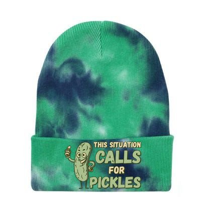 This Situation Calls For Pickles Funny Pickle Tie Dye 12in Knit Beanie