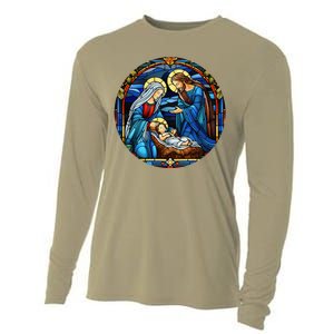 True Story Christmas Nativity Jesus Christian Cooling Performance Long Sleeve Crew