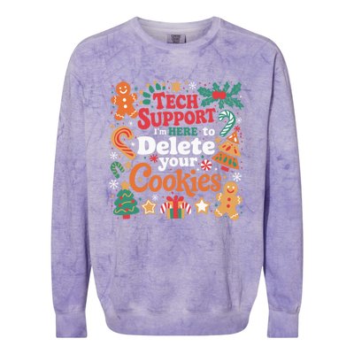 Tech Support Christmas Cookies Funny Christmas Colorblast Crewneck Sweatshirt