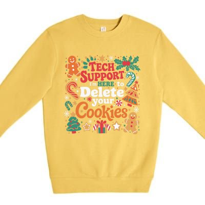 Tech Support Christmas Cookies Funny Christmas Premium Crewneck Sweatshirt