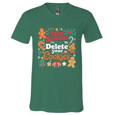 Tech Support Christmas Cookies Funny Christmas V-Neck T-Shirt