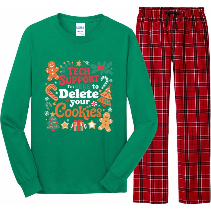 Tech Support Christmas Cookies Funny Christmas Long Sleeve Pajama Set