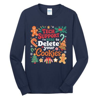 Tech Support Christmas Cookies Funny Christmas Tall Long Sleeve T-Shirt