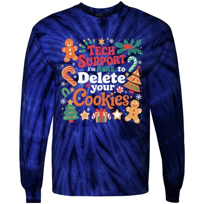 Tech Support Christmas Cookies Funny Christmas Tie-Dye Long Sleeve Shirt