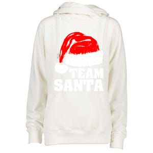 Team Santa Christmas Squad Distressed Great Gift Womens Funnel Neck Pullover Hood