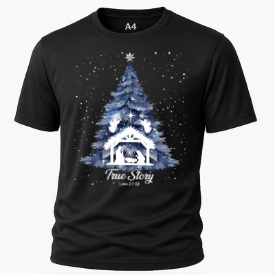 True Story Christmas Jesus Xmas Christian Nativity Sence Cooling Performance Crew T-Shirt