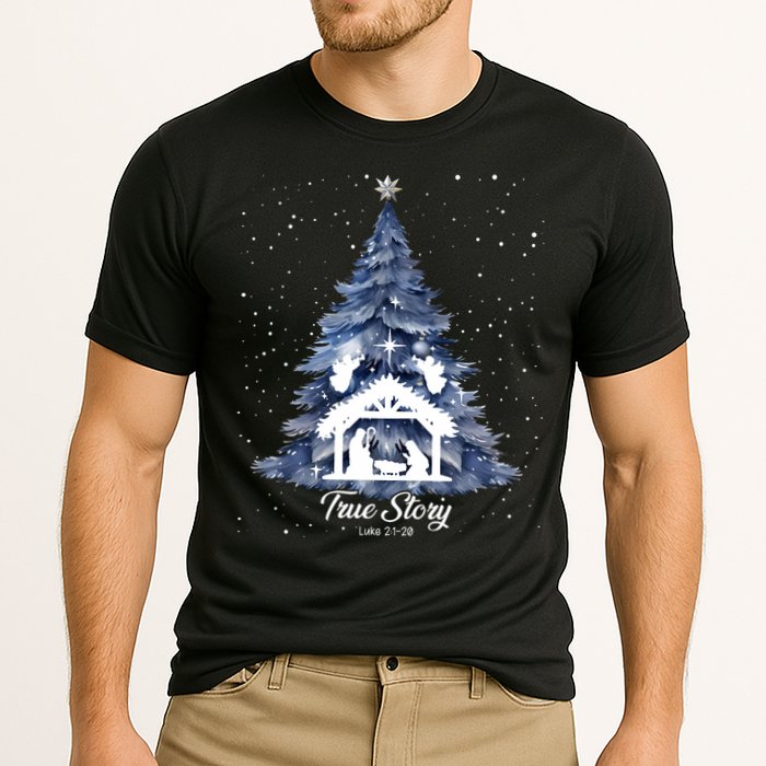 True Story Christmas Jesus Xmas Christian Nativity Sence Cooling Performance Crew T-Shirt
