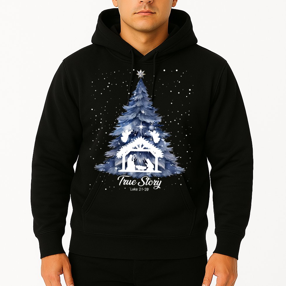 True Story Christmas Jesus Xmas Christian Nativity Sence Hoodie