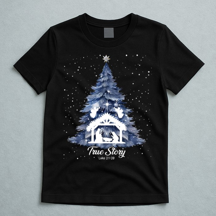 True Story Christmas Jesus Xmas Christian Nativity Sence T-Shirt