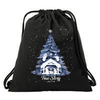 True Story Christmas Jesus Xmas Christian Nativity Sence Drawstring Bag