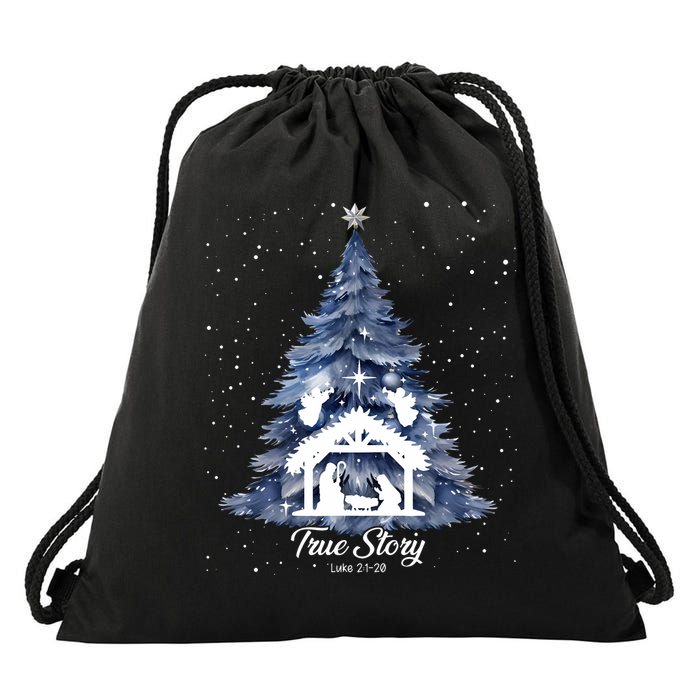True Story Christmas Jesus Xmas Christian Nativity Sence Drawstring Bag