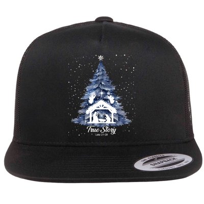 True Story Christmas Jesus Xmas Christian Nativity Sence Flat Bill Trucker Hat
