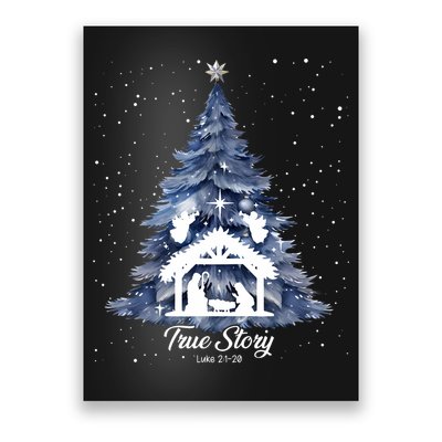 True Story Christmas Jesus Xmas Christian Nativity Sence Poster