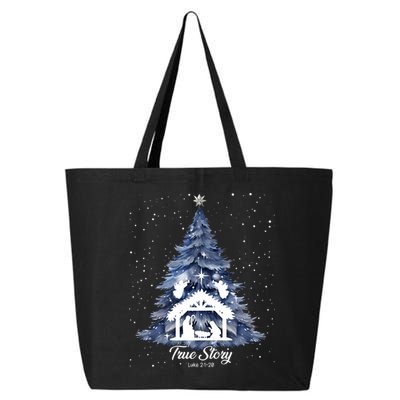 True Story Christmas Jesus Xmas Christian Nativity Sence 25L Jumbo Tote