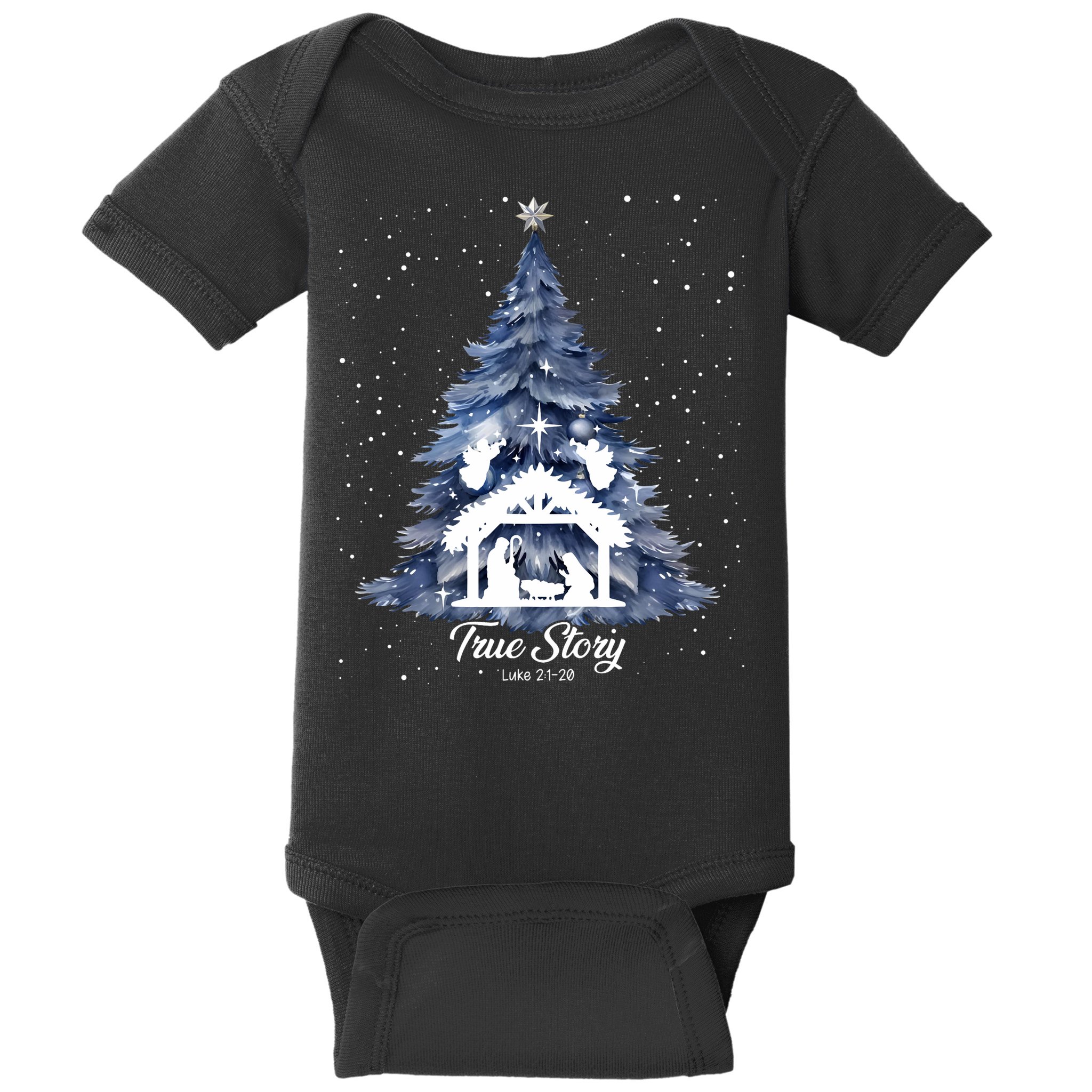 True Story Christmas Jesus Xmas Christian Nativity Sence Baby Bodysuit