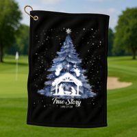 True Story Christmas Jesus Xmas Christian Nativity Sence Golf Towel