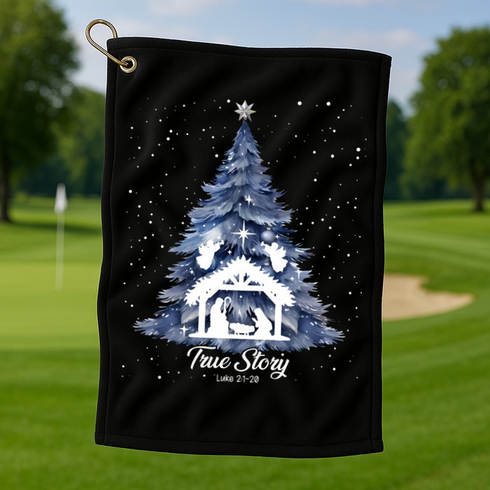 True Story Christmas Jesus Xmas Christian Nativity Sence Golf Towel