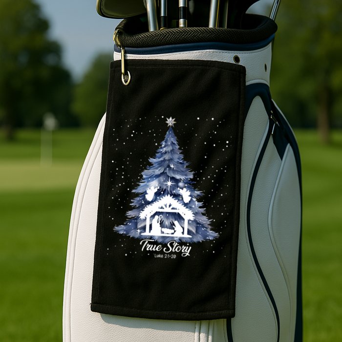 True Story Christmas Jesus Xmas Christian Nativity Sence Golf Towel