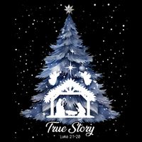 True Story Christmas Jesus Xmas Christian Nativity Sence Cropped Pullover Crew