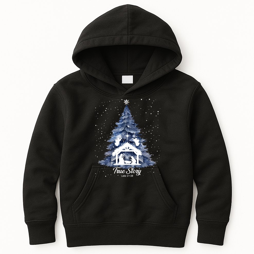 True Story Christmas Jesus Xmas Christian Nativity Sence Kids Hoodie
