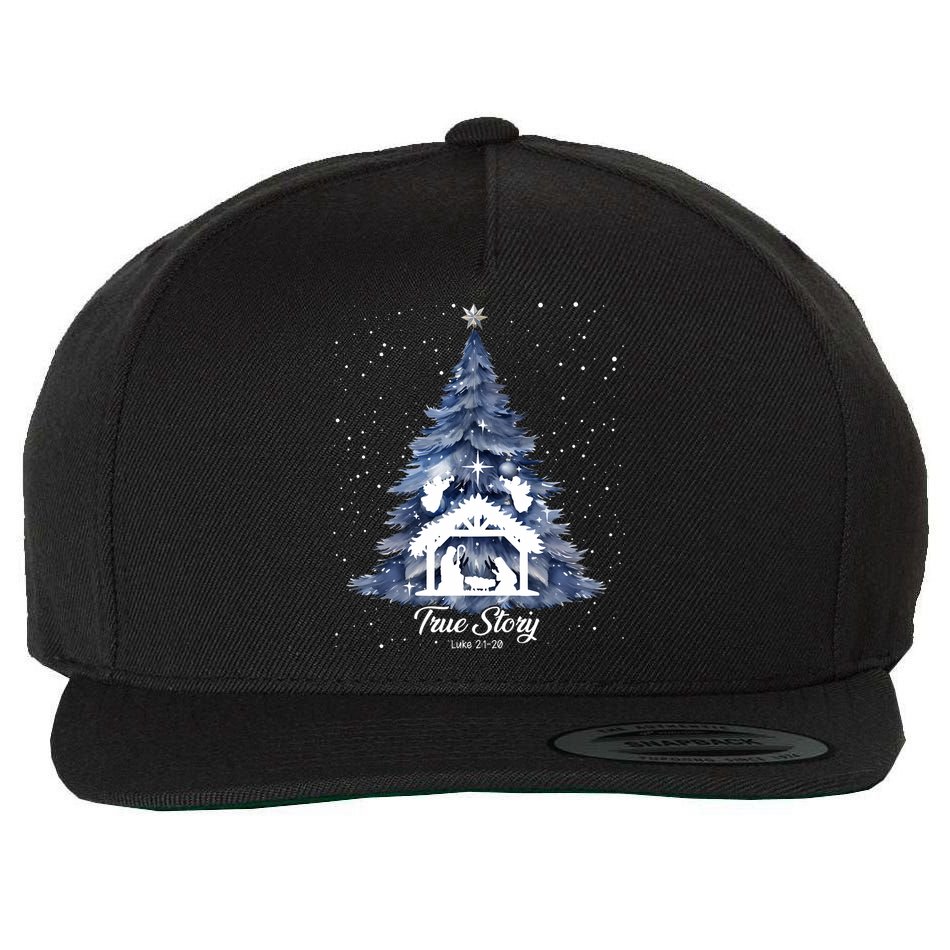 True Story Christmas Jesus Xmas Christian Nativity Sence Wool Snapback Cap