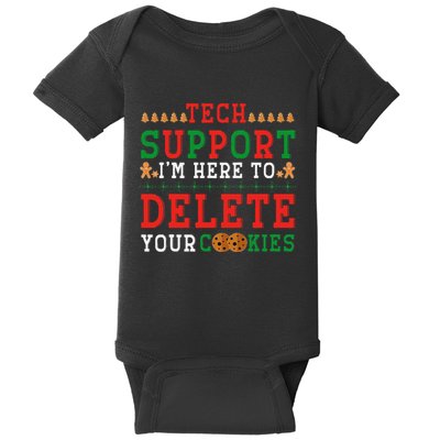 Tech Support Cookies Funny Merry Christmas Xmas Ugly Naughty Baby Bodysuit