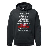 Trump Supporter Christian White Straight Unwoke Unvaxxed Performance Fleece Hoodie