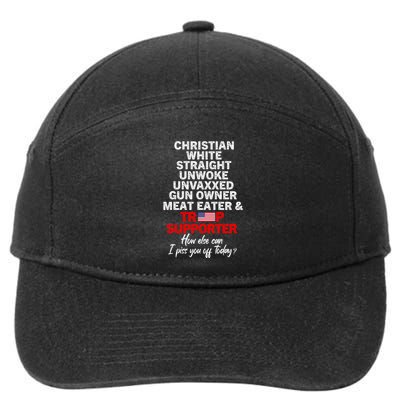 Trump Supporter Christian White Straight Unwoke Unvaxxed 7-Panel Snapback Hat