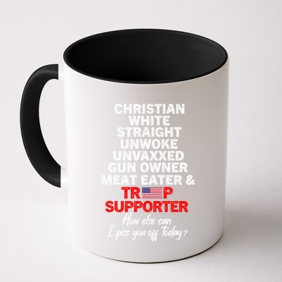 Trump Supporter Christian White Straight Unwoke Unvaxxed Mug